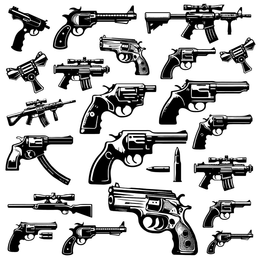 Guns SVG, Military Weapon Svg, Pistol Svg, Weapon Svg, Clipart ...