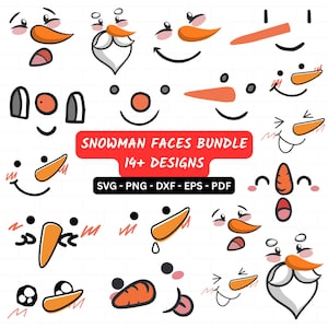 Snowman Faces Svg Snowman Svg Snowman Clipart Christmas Svg Snowman Cut File Snowman Cricut Christmas Cut File Cricut Printable Snowman PNG