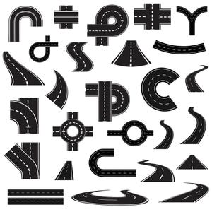 Road SVG Bundle, Road PNG Bundle, Road Clipart, Road SVG Cut Files for Cricut, Asphalt Road Svg, Highway Svg, Curved Road Svg, Bending Svg