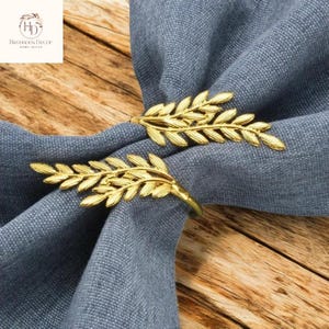 Anelli per tovaglioli in foglia d'oro / Elegante apparecchiatura da tavola / Decorazione per matrimoni