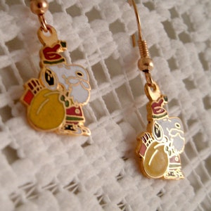 Vintage Christmas Santa Claus Snoopy Earrings Aviva United Features  Earrings with 18k Gold plated wires
