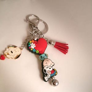 Snoopy Style Beagle & Charlie Bag Clip, Purse Charm
