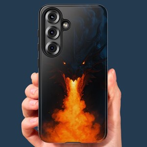 Dragon Fantasy Phone Case iPhone Samsung Fire Breathing Dragon Cover Gamer Gift Magic Creature Art Tough Protective Accessory