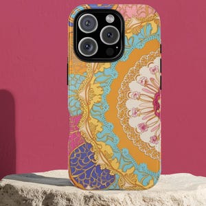 Bunte Mandala Handyhülle Boho Tough Cover für iPhone und Samsung Pulsierendes Festival Style Einzigartiges Geschenk für Ihr schützendes Accessoire