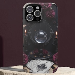Mystical Phone Case, Witchy Phone Cover, Gothic Aesthetic, Celestial Design, Tarot Card Protection, Perfect Gift for Friends and Self
