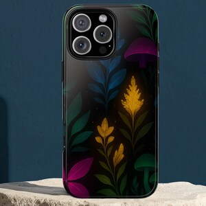Dark Botanical Phone Case, Fantasy Forest Plants and Mushrooms Design for iPhone and Samsung, Naturecore, Cottagecore Gift