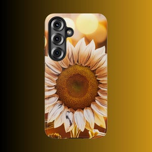 Sunflower Phone Case iPhone Samsung Tough Floral Cover Nature Lover Gift for Her Trendy Yellow Flower Smartphone Accessory