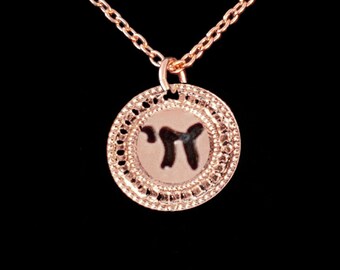 Chai Necklace, Chai Rose Gold Coin Necklace, Rose Gold Coin Necklace, Necklace For Women, Jewish Hebrew Chai Necklace, Jewish Jewelry