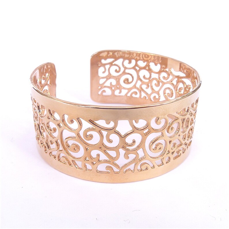Rose Gold cuff bracelet interlaced spirals Rose gold Etsy