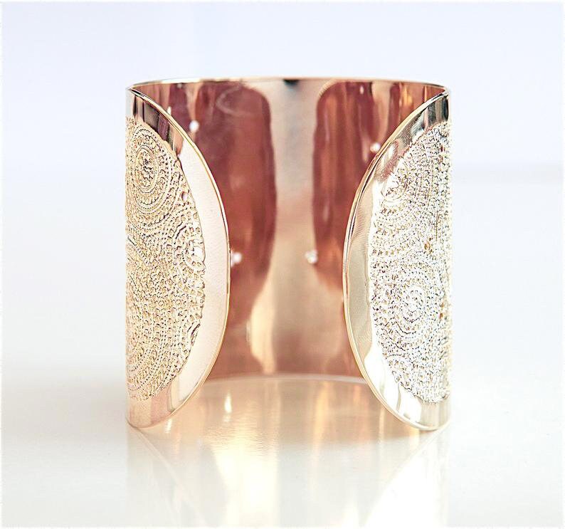 Rose Gold Cuff Modern Jewelry Rose Gold Bracelet Dots & Etsy