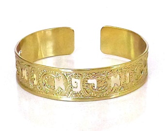 Numbers 12:13 Gold Cuff, Bible Scripture Bracelet, Women's Gold Cuff Bracelet, Prayer Jewelry, Jewish Cuff, Jewish Jewelry