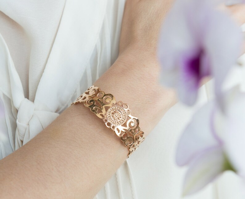 Rose Gold Cuff Rose Gold Bracelet Rose Gold Jewelry Dainty Etsy