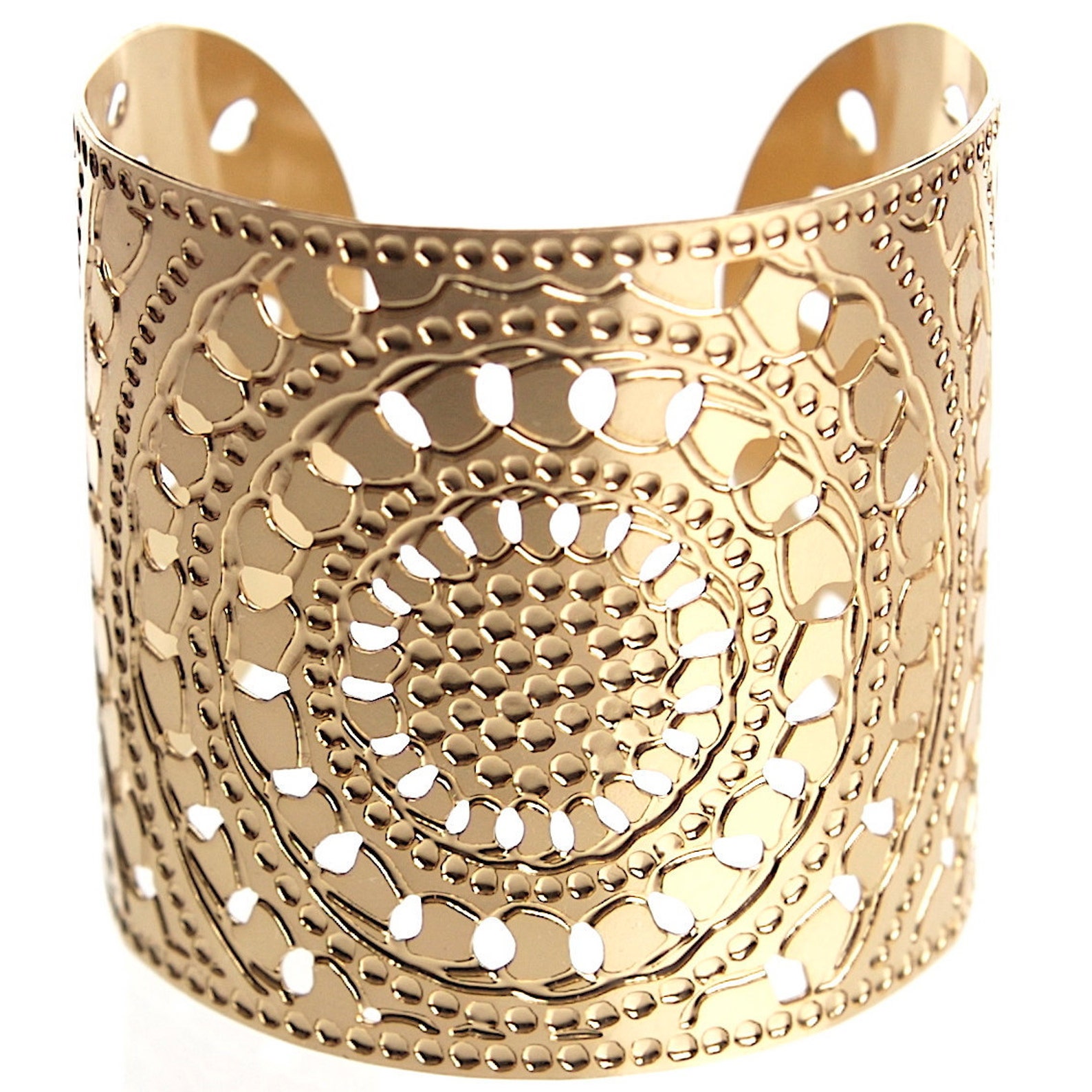 Gold Statement Cuff Wide Gold Cuff Gold Bracelet Moroccan Etsy