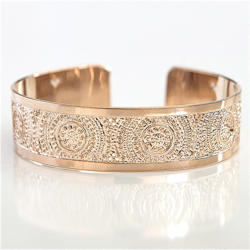 Rose Gold Bracelet Rose Gold Bangle Dots Bracelet Dainty Etsy