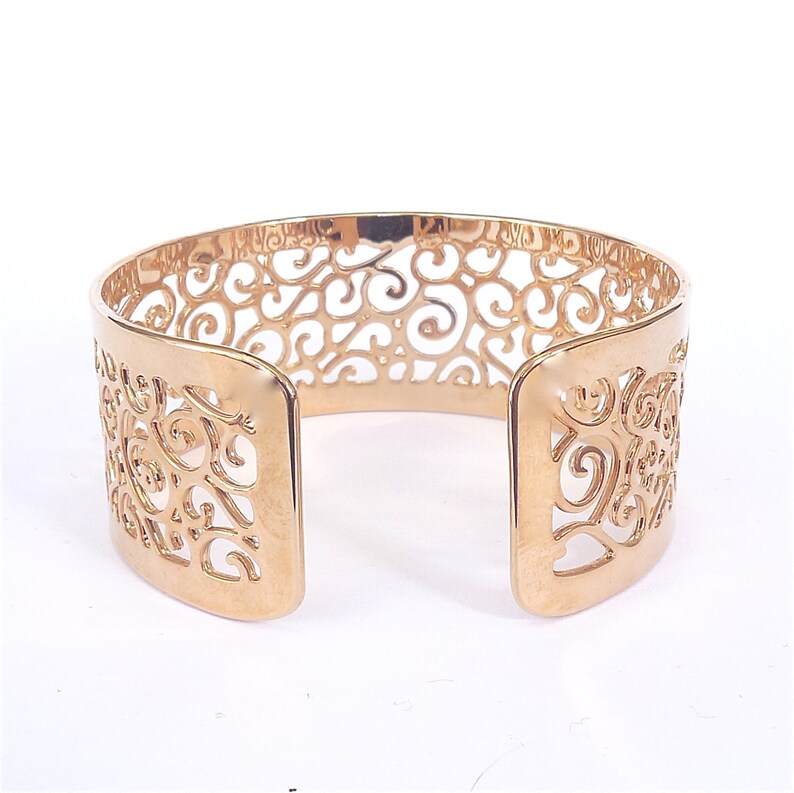 Rose Gold cuff bracelet interlaced spirals Rose gold Etsy