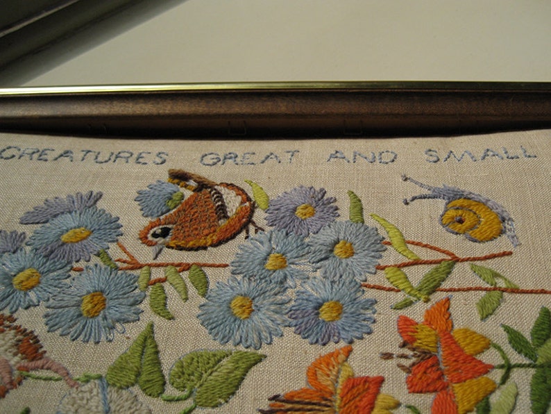 Erica Wilson All Things Bright Animal Crewel Embroidery Etsy