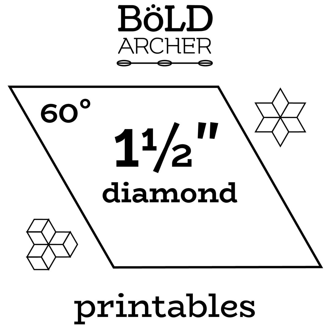 1 1/2 Inch 60 Degree Diamond EPP Template - Etsy