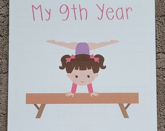 NEW~~ Gymnastics Calendar and Memory Book for Girl ~ 12 Month Calendar - Personalized