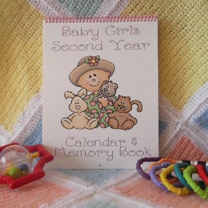 Second Year Baby Calendar and Memory Book GIRL ~ 13 Month Calendar - Personalized