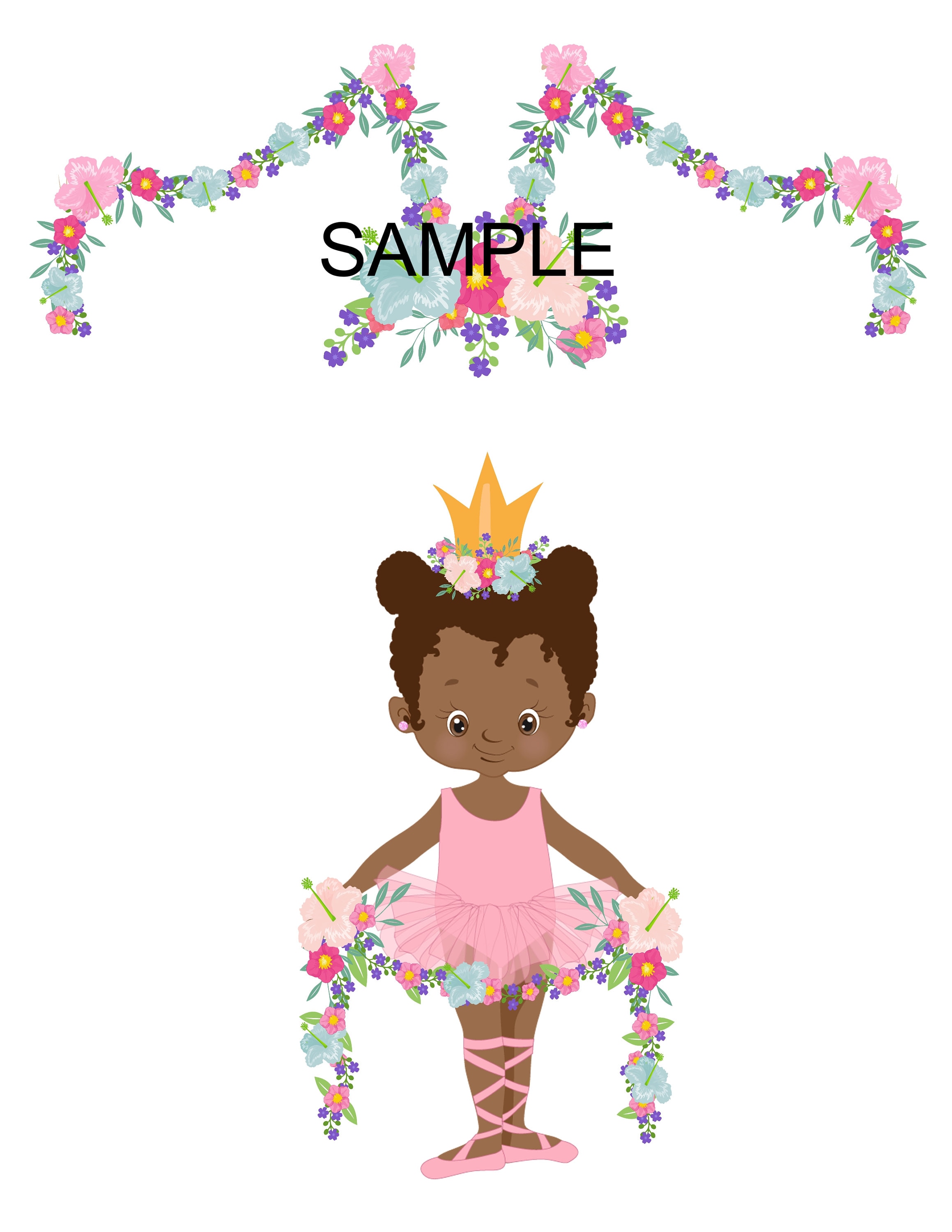 Little Ballerina African American Girl Calendar 12 Month Etsy