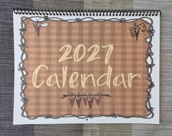 Kalender 2027, brauner Draht – personalisiert