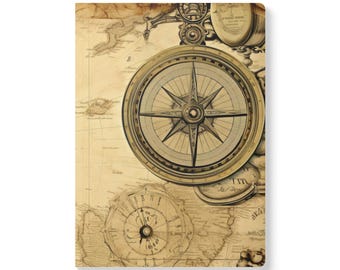 Antique Compass Travel Journal - Travel Diary - Travel Adventures - Soft Cover