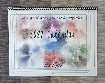 Calendario 2027 - Sé amable - Personalizado