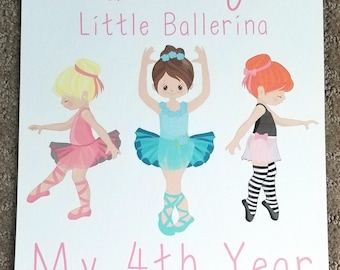 Little Ballerina Girl Calendar ~ 12 Month Calendar - Personalized