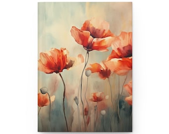 Poppy Flowers Junk Journal Hardcover Matte