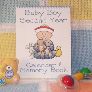 Second Year Baby Calendar and Memory Book for BOY ~ 13 Month Calendar - Personalized