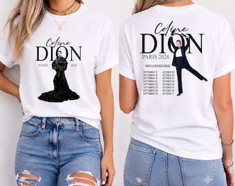 Celine Dion Paris 2026 T-Shirt, Celine Dion Concert Tour Pop Shirt, Matching Group Girls Music Tee