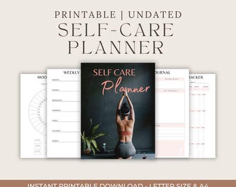 Self Care Planner Printable Daily Mental Health Wellness Journal Personal Growth Productivity Goal Setting Stress Relief Relaxation Guide