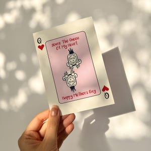 Tarjeta del Día de la Madre Reina de mi Corazón Linda tarjeta de felicitación del Día de la Madre para mamá con dulce mensaje Tarjeta de cumpleaños para mamá Tarjeta personalizada