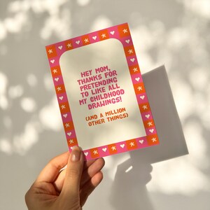 Mother's Day Card Funny Mothers Day Greeting Card For Mom With Sweet Sarcastic Message Birthday Card For Mom Personalised Card