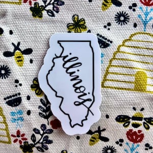 Adesivo do estado de Illinois, adesivo do estado de origem, adesivo de Illinois, adesivo de Chicago, adesivo Kindle, adesivo de garrafa de água