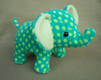Aqua blue Toy elephant handmade fleece plushie