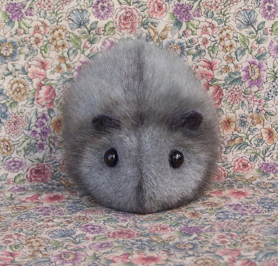 Medium Gray Toy Hamster Cute Handmade Plushie