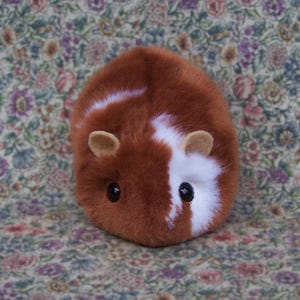Rust Brown and White Toy Hamster Cute Handmade Plushie
