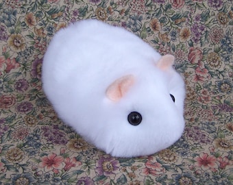 White Toy Hamster Handmade Plush Toy