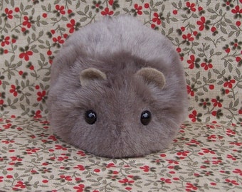 Pewter Gray Toy Hamster Cute Handmade Plushie