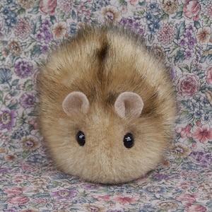 LAST ONE!  Golden Tan Toy Hamster Handmade Faux Mink Plushie