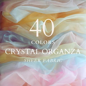 Sheer Organza Fabric by Yard 60" Wide, Crystal Organza for Bridal Dress, Wedding, Shimmer Soft Tulle Fabric,Sheer Material for Overlay,Decor