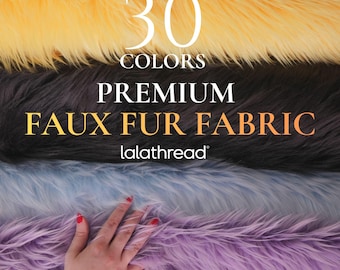 Faux Fur Fabric by the Yard, Fursuit Fur Fabric 60"Wide, Long Hair Shaggy Fake Fur Trim for Halloween Costumes, Toys, Cosplay, Home Decor