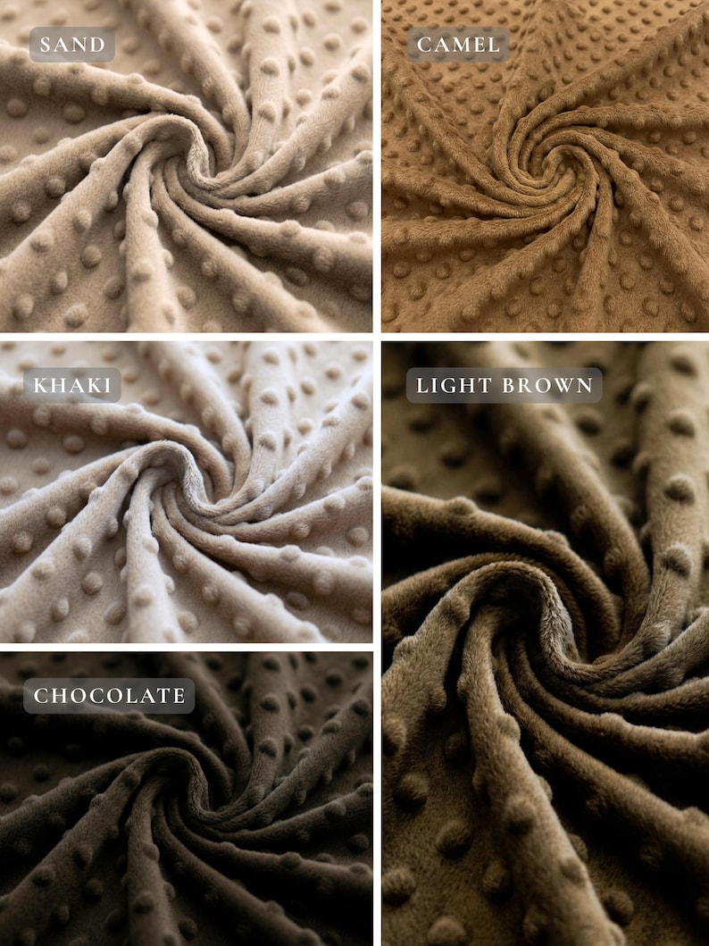 Soft Minky Dot Fabric by the Yard – Plush Minkee Dimple Dot Fabric 60 Inch Wide for Baby Blankets, Throws & Pillow Covers image 3