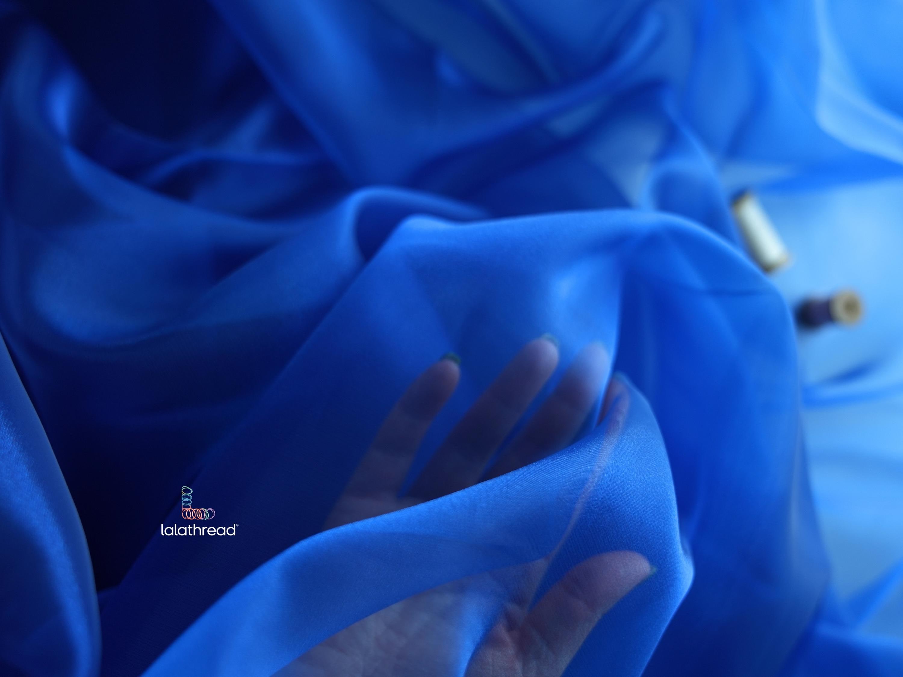 Royal Blue Silk Organza Fabric main image 0