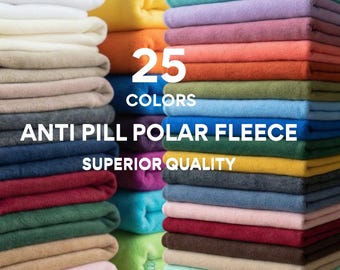 Soft Anti-Pill Polar Fleece Fabric by the Yard | 60" Wide Soft Plush Fleece Fabric for Blankets, Pajamas, Crafts, Plush No-Sew Fabric