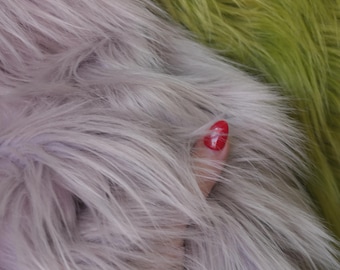 Long Pile Faux Fur Fabric by the Yard, 60" Wide Shag Fur Fabric, Soft Fluffy Long Hair Fur Material, Sewing Craft & Home Decor, 30 Colors