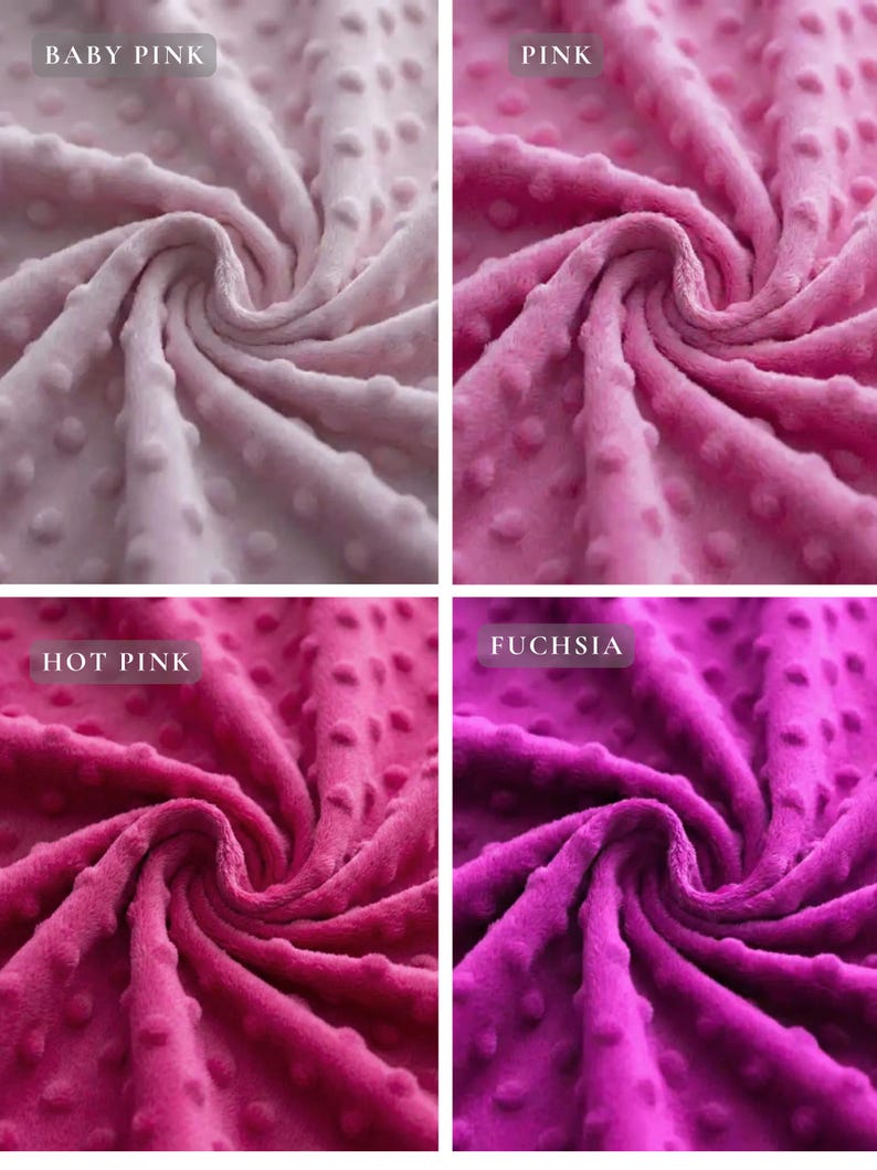 Soft Minky Dot Fabric by the Yard – Plush Minkee Dimple Dot Fabric 60 Inch Wide for Baby Blankets, Throws & Pillow Covers image 8