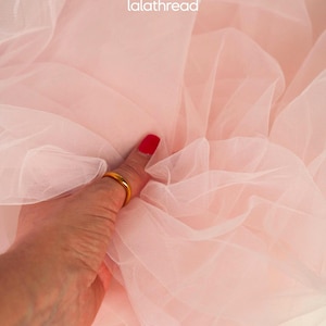 Blush Pink Italian Soft Tulle Fabric by the Yard, Matte Bridal Illusion Tulle Netting, Tulle Mesh Fabric for Veil, Wedding Gowns,Skirts,Tutu