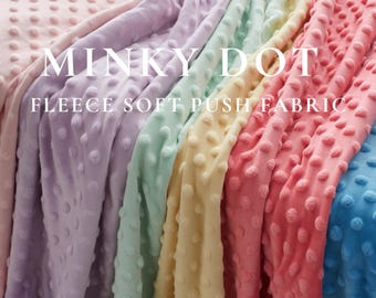 Minky Dot Fleece Fabric by the Yard – Soft Plush Minkee Dimple Dot Fabric 60 Inch Wide for Blankets, Baby Blankets, Toys, Pillow Covers